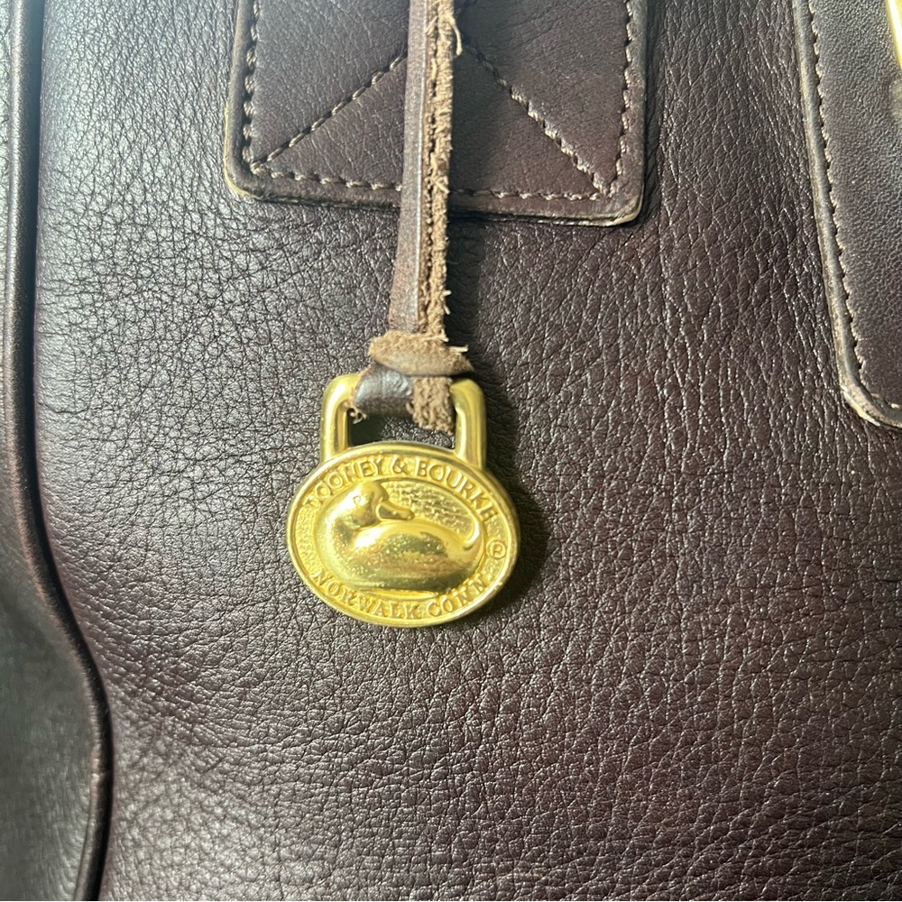 Dooney & Bourke Brown Leather Tote - Picture 3 of 12